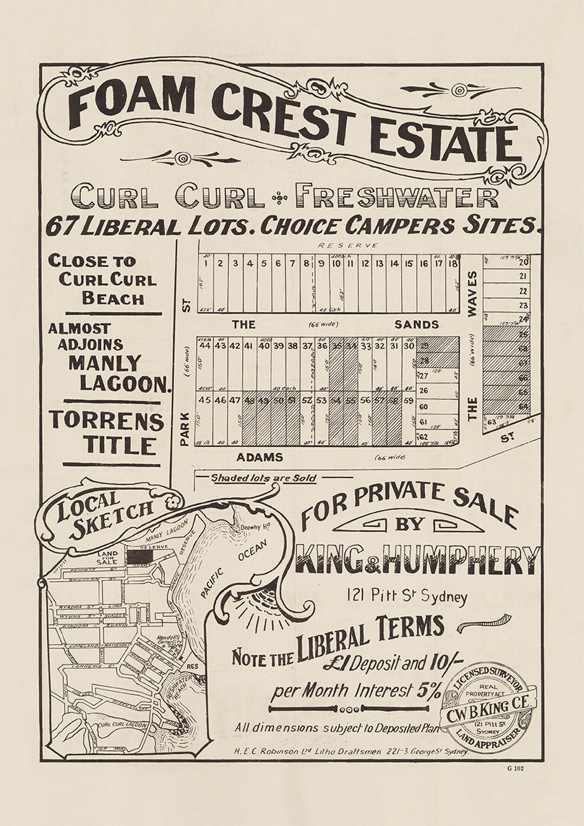 Park St, Adams St, The Sands, The Waves, Stewart Ave, Travers Rd, Curl Curl NSW