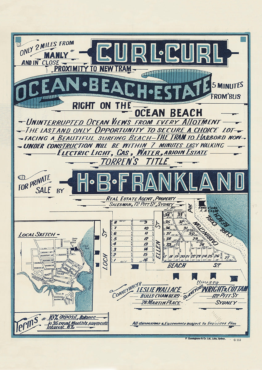 Loch St, Ellen St, Beach St, Carrington Pde, Curl Curl NSW