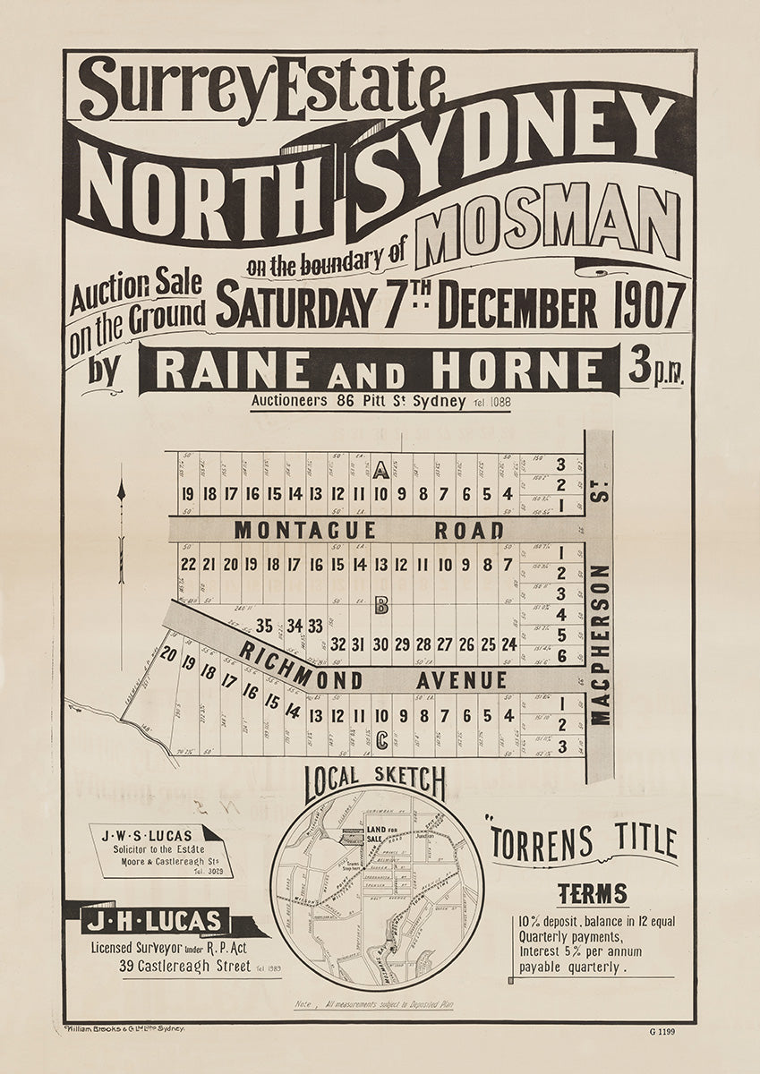 Montague Rd, Richmond, Ave, Macpherson St, Cremorne, Mosman NSW 1907