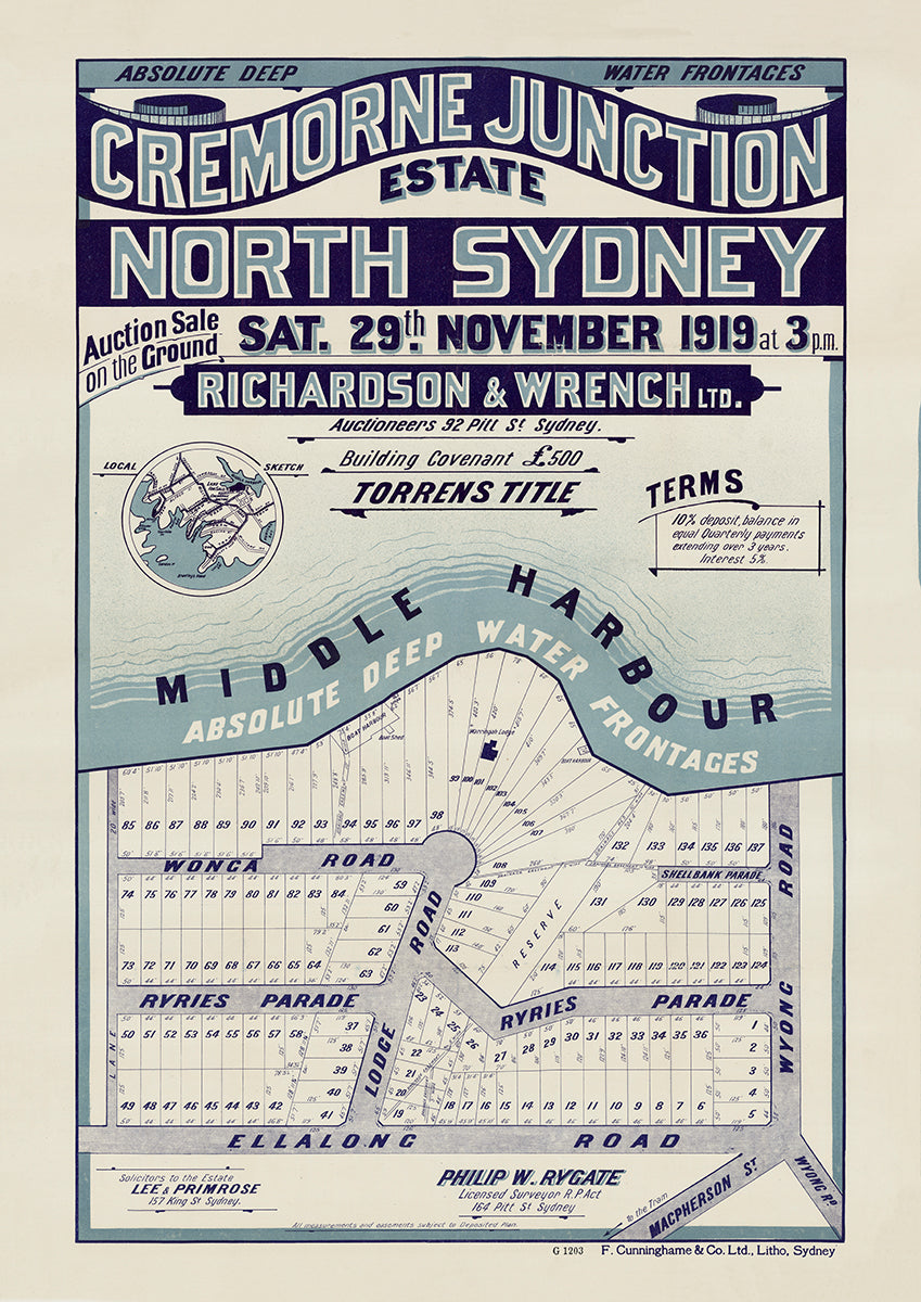 Ellalong Rd, Ryries Pde, Lodge Rd, Wonga Rd, Wyong Rd, Ellalong Rd, MacPherson St, Cremorne, Mosman NSW 1919