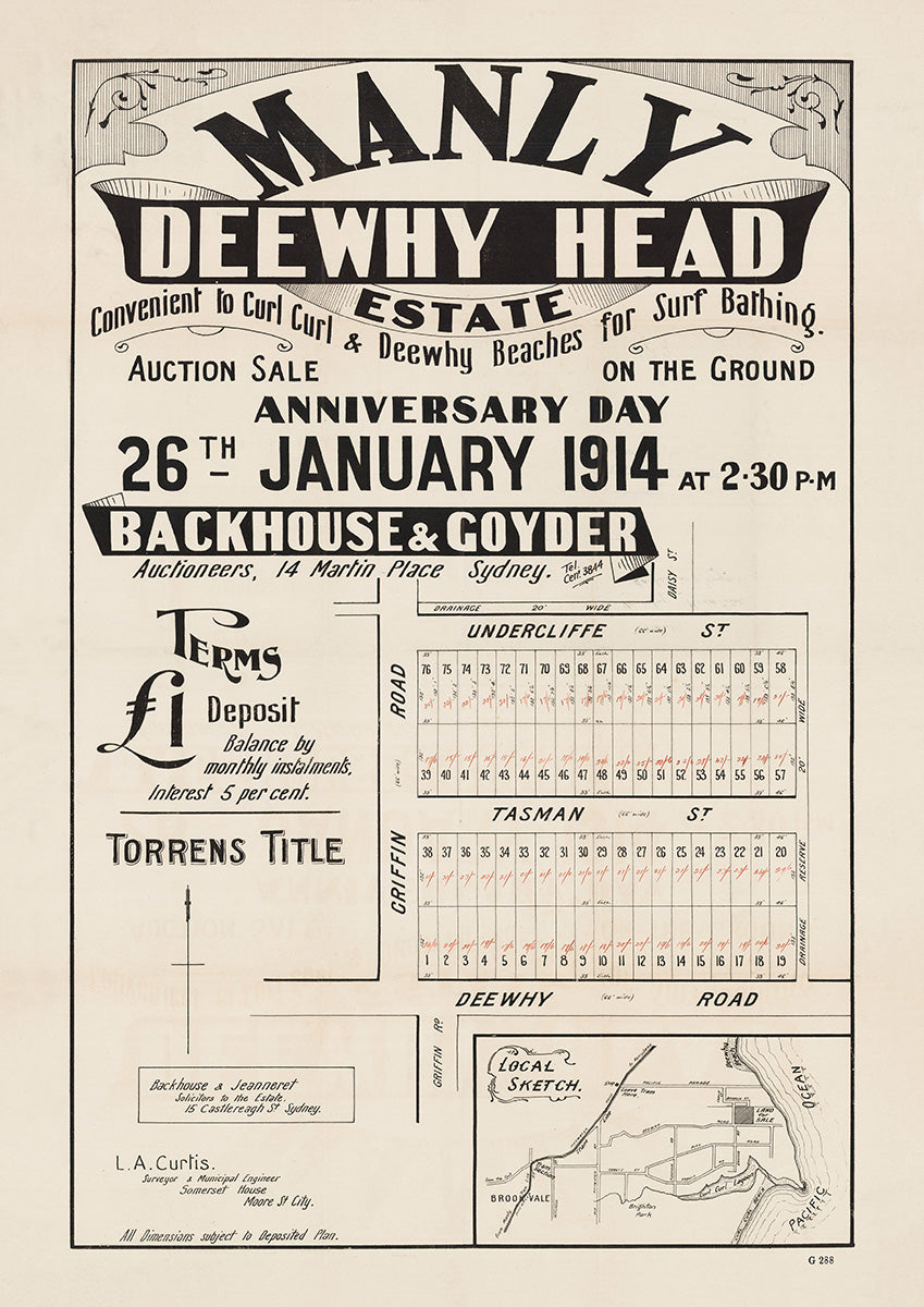 Griffin Rd, Undercliffe St, Tasman St, Deewhy Rd, Headland Rd, Dee Why NSW 1914