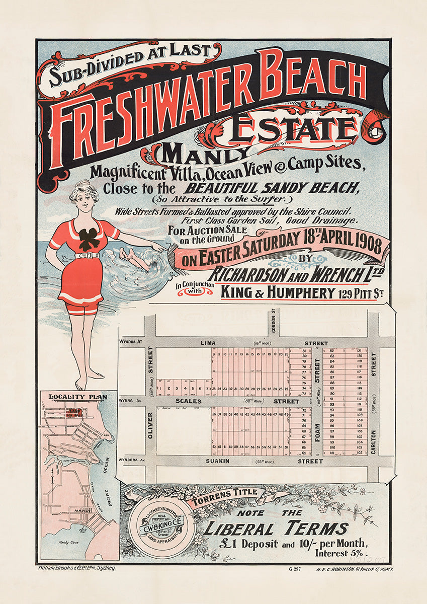 Oliver St, Lima St, Carlton St, Suakin St, Foam St, Scales St, Wyadra Ave, Wyuna Ave, Wyndora Ave, Gordon St, Freshwater NSW 1908