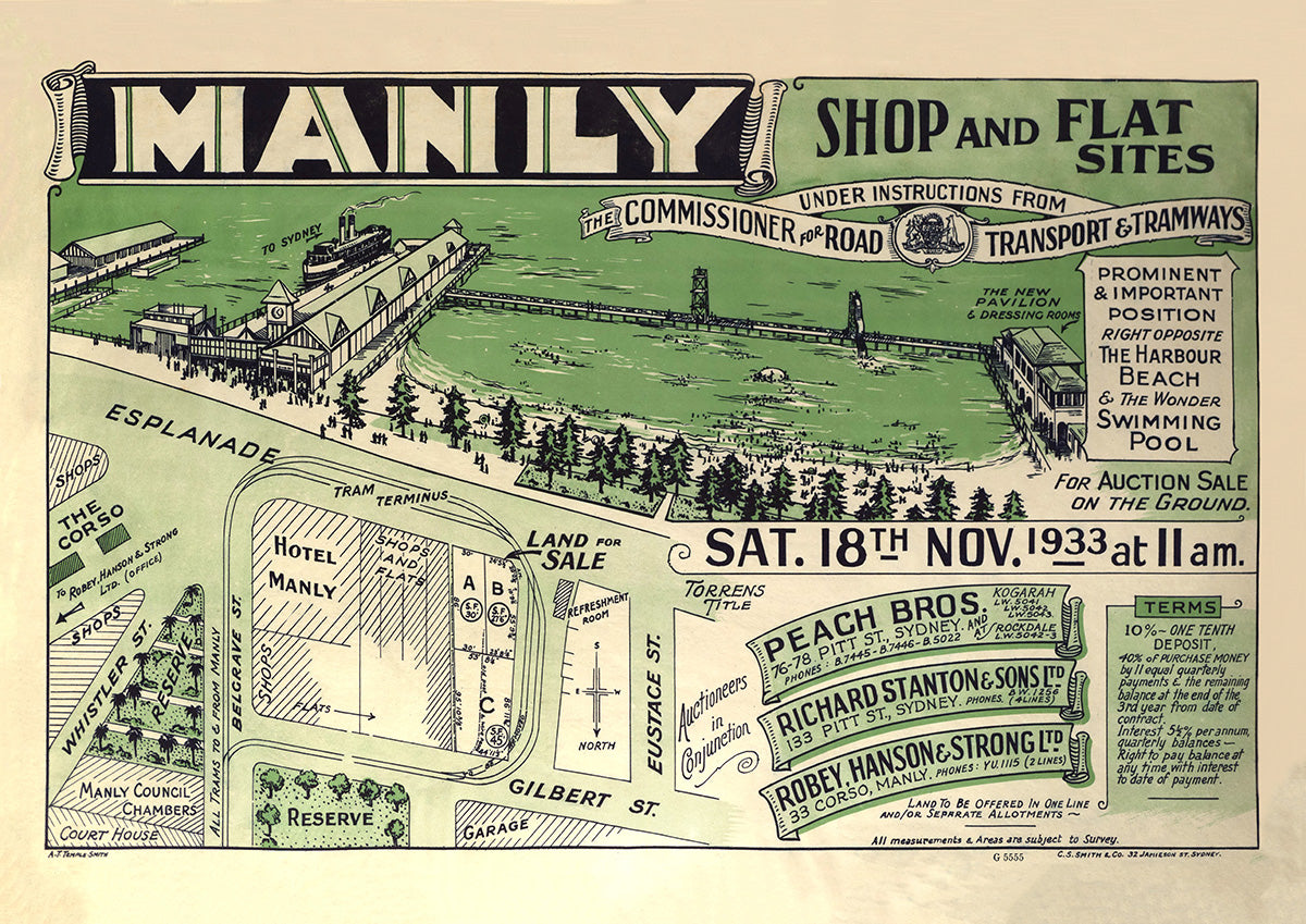 Esplanade, Belgrave St, Whistler St, Gilbert St, Eustace St. Manly NSW 1933. The Corso