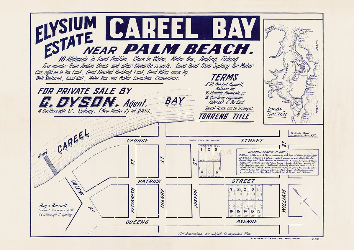 George St, Patrick St, Queens Ave, Elizabeth St, Therry St, Joseph St, William St, Avalon Beach, Pittwater NSW