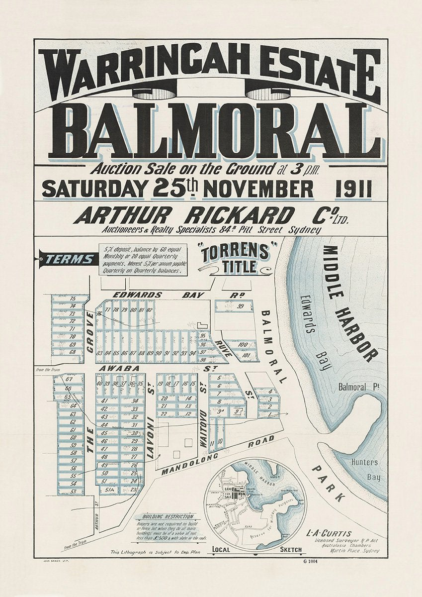 Edwards Bay Rd, The Grove, Mandolong Rd, Ruve St, Waitoyu St, Lavoni St, Awaba St, The Esplanade, Mosman, Balmoral NSW 1911