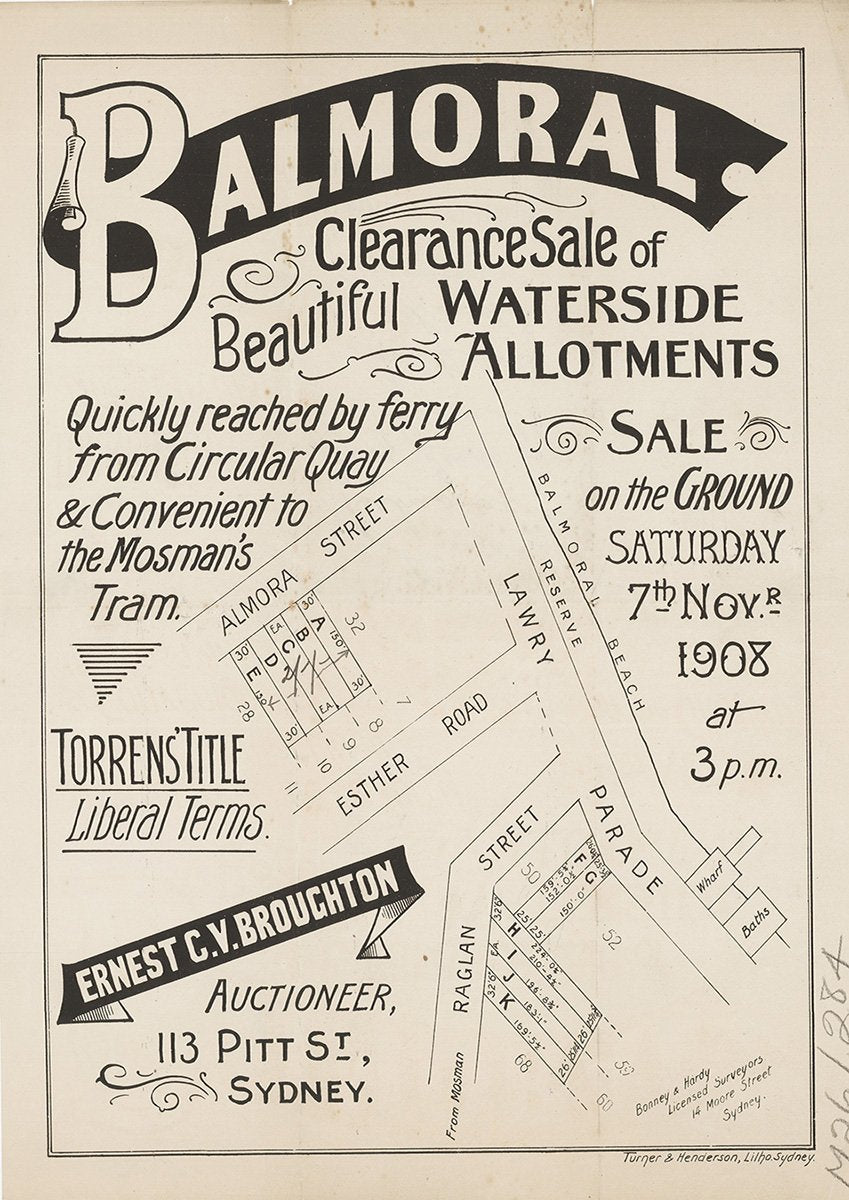 Almora St, Lawry Pde, Raglan St, Esther Rd, The Esplanade, Mosman, Balmoral NSW 1908