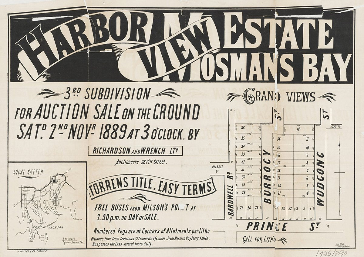 Bardwell Rd, Burrogy St, Wudgong St, Prince St, Melrose St, Cardinal St, Mosman NSW 1889