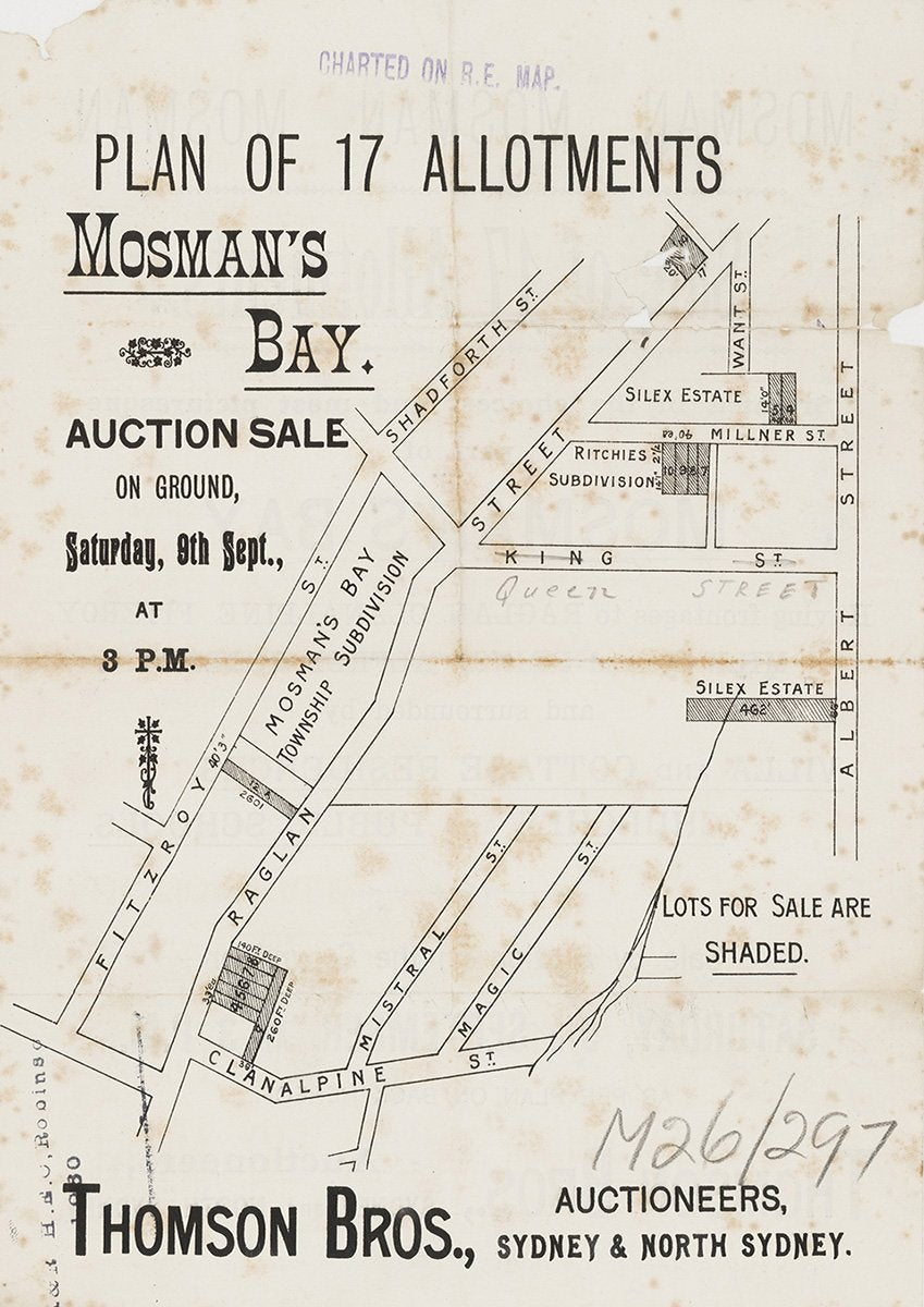 Fitzroy St, Shadforth St, Raglan St, Clanalpine St, Mistral St, Magic St, Albert St, King St, Millner St, Want St, Mosman NSW