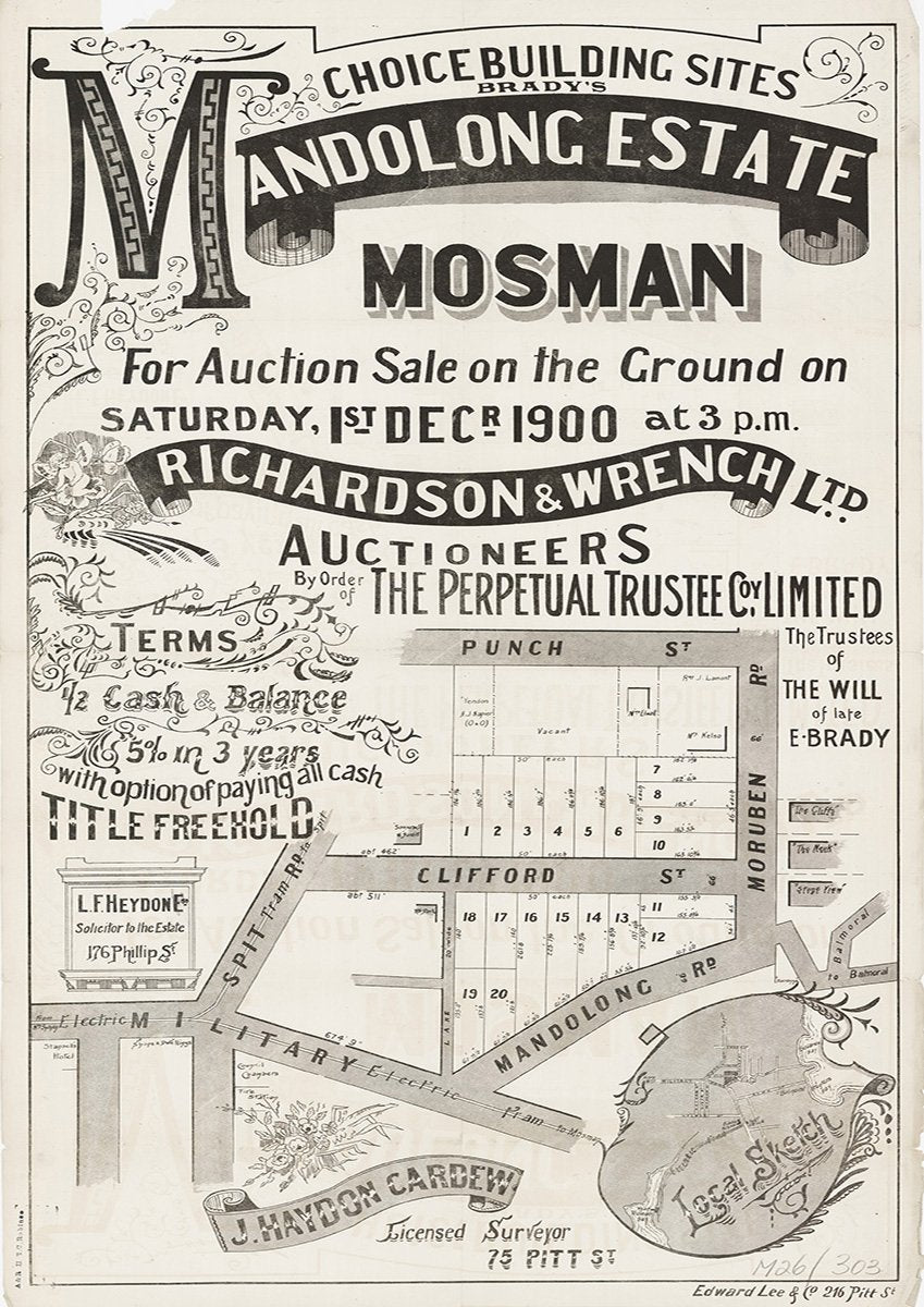 Punch St, Moruben Rd, Clifford St, Mandolong Rd, Military Rd, Spit Rd, Mosman NSW 1900