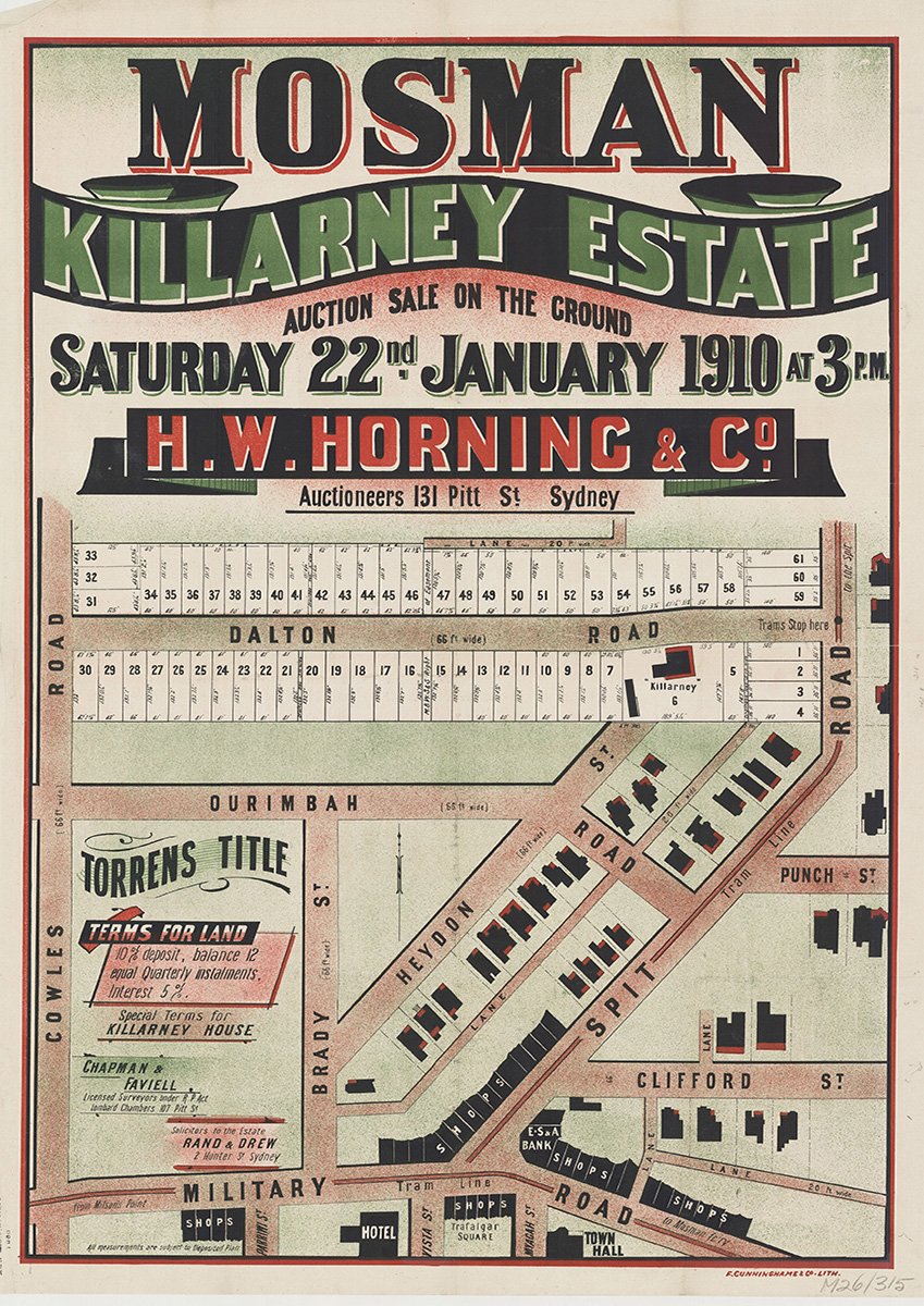 Cowles Rd, Military Rd, Spit Rd, Clifford St, Punch St, Heydon St, Brady St, Ourimbah Rd, Dalton Rd, Vista St, Parriwi St, Myagah St, Mosman NSW 1910