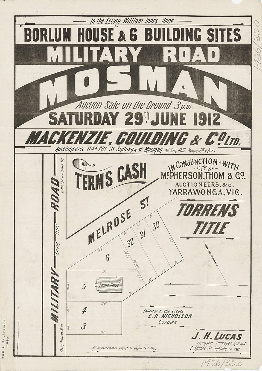 Military Rd, Melrose St, Mosman NSW 1912