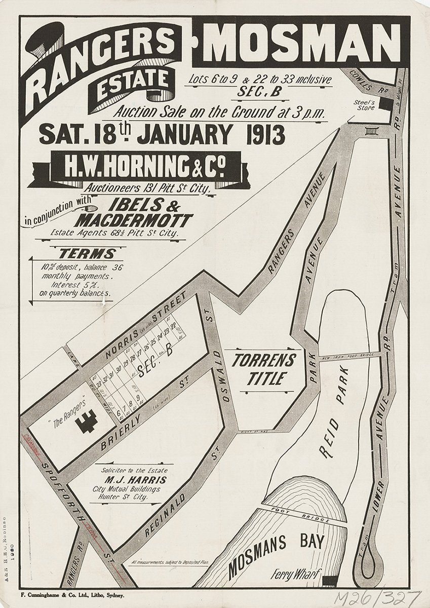 Rangers Ave, Norris St, Spofforth St, Reginald St, Brierly St, Oswald St, Park Ave, Cowles Rd, Avenue Rd, Mosman NSW 1913