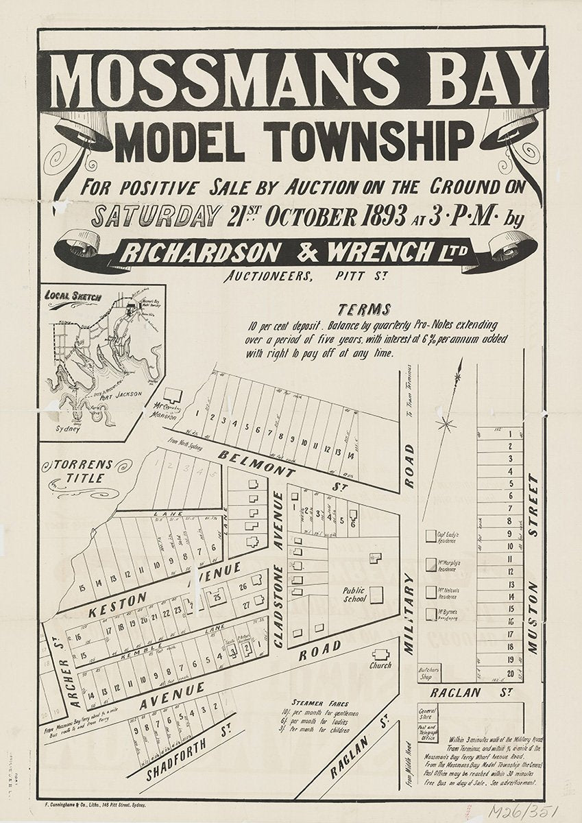 Belmont St, Gladstone Ave, Keston Ave, Avenue Rd, Shaforth St, Raglan St, Military Rd, Archer St, Muston St, Mosman NSW 1893