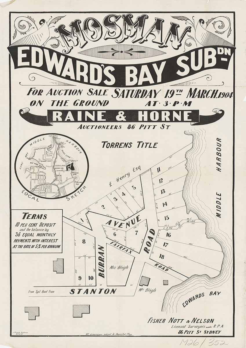 Burran Ave, Fairfax Rd, Stanton Rd, Mosman, Balmoral NSW 1904