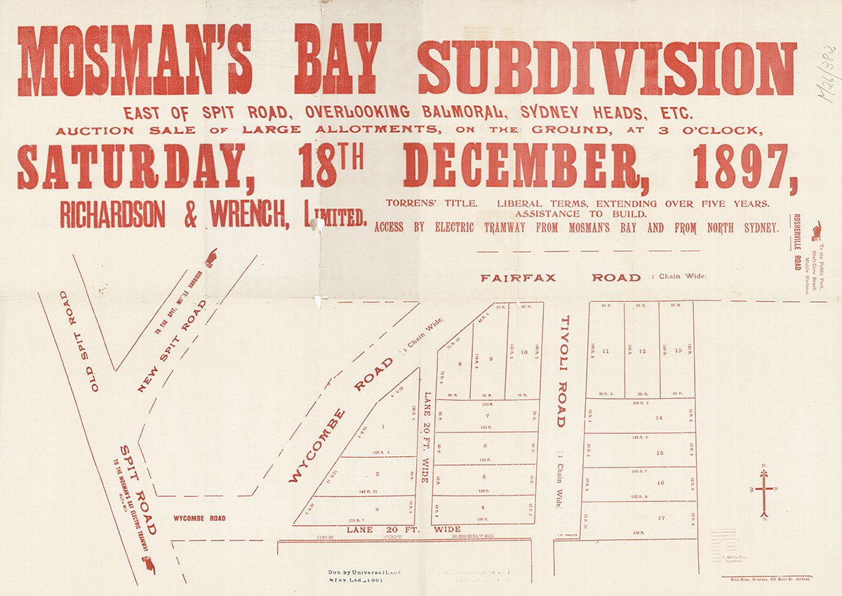 Old Spit  Rd, New Spit Rd, Wycombe Rd, Fairfax Rd, Tivoli Rd, Mosman NSW 1897