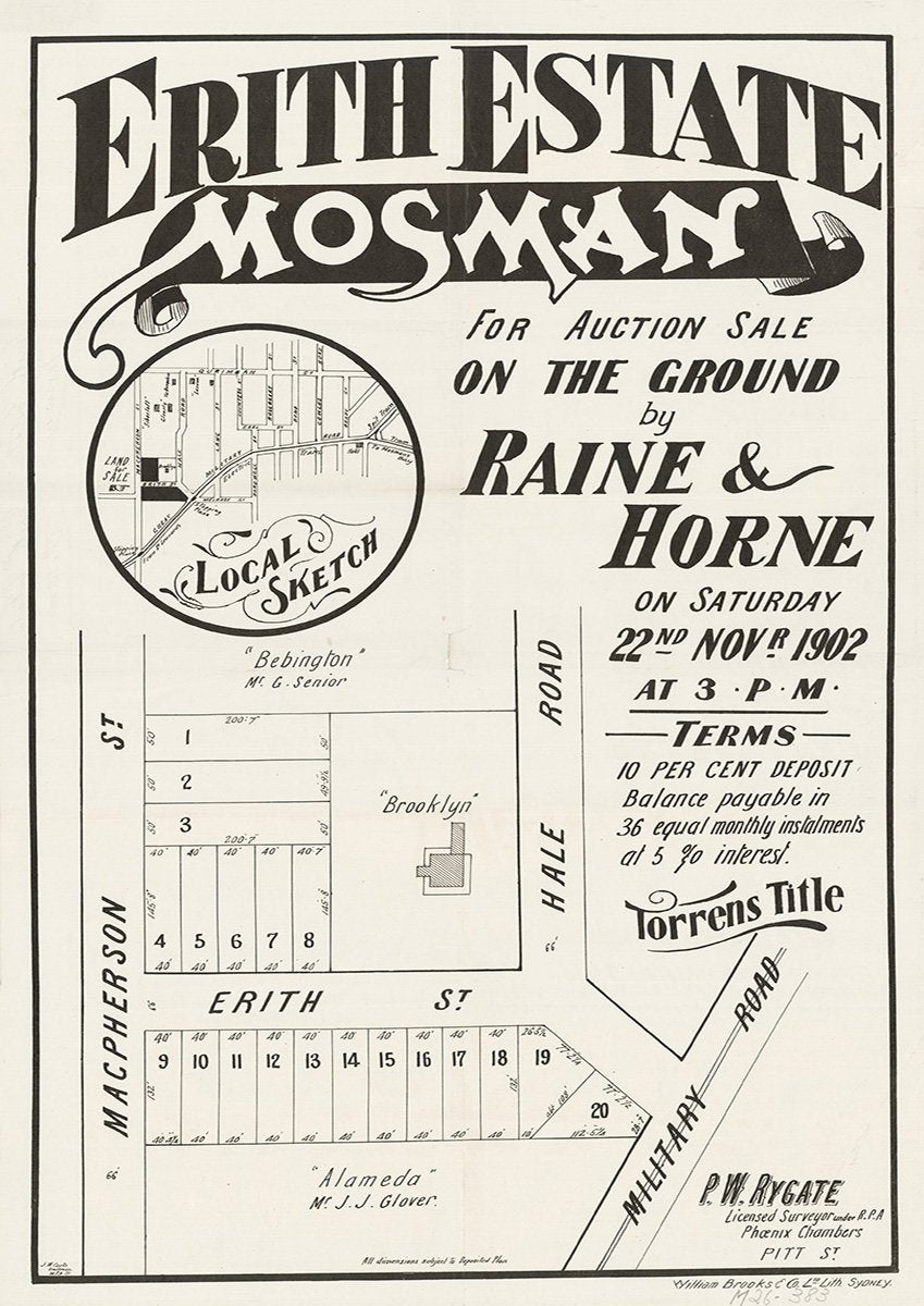 Macpherson St, Erith St, Hale Rd, Military Rd, Mosman NSW 1902