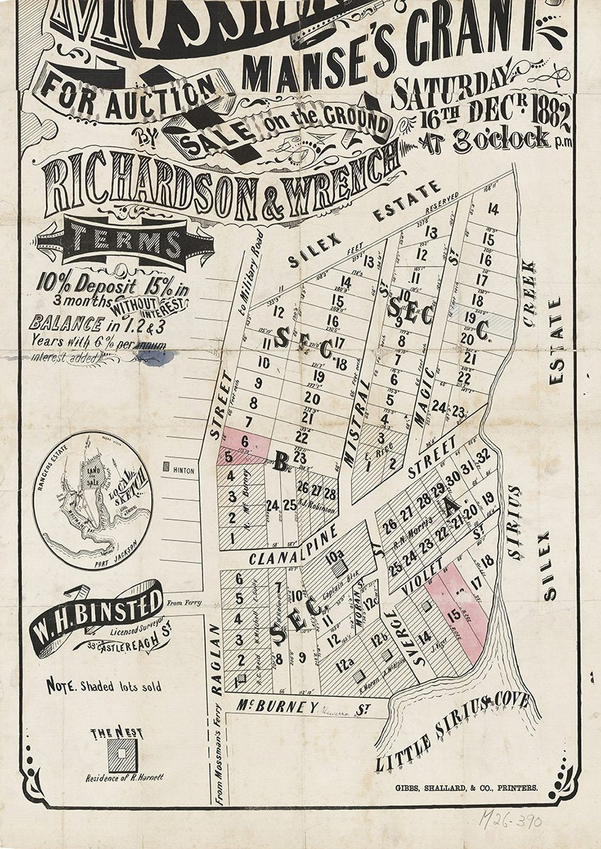 Raglan St, Clanalpine St, Violet St, Sverge St, Mistral St, Magic St, McBurney St, Mosman NSW 1882