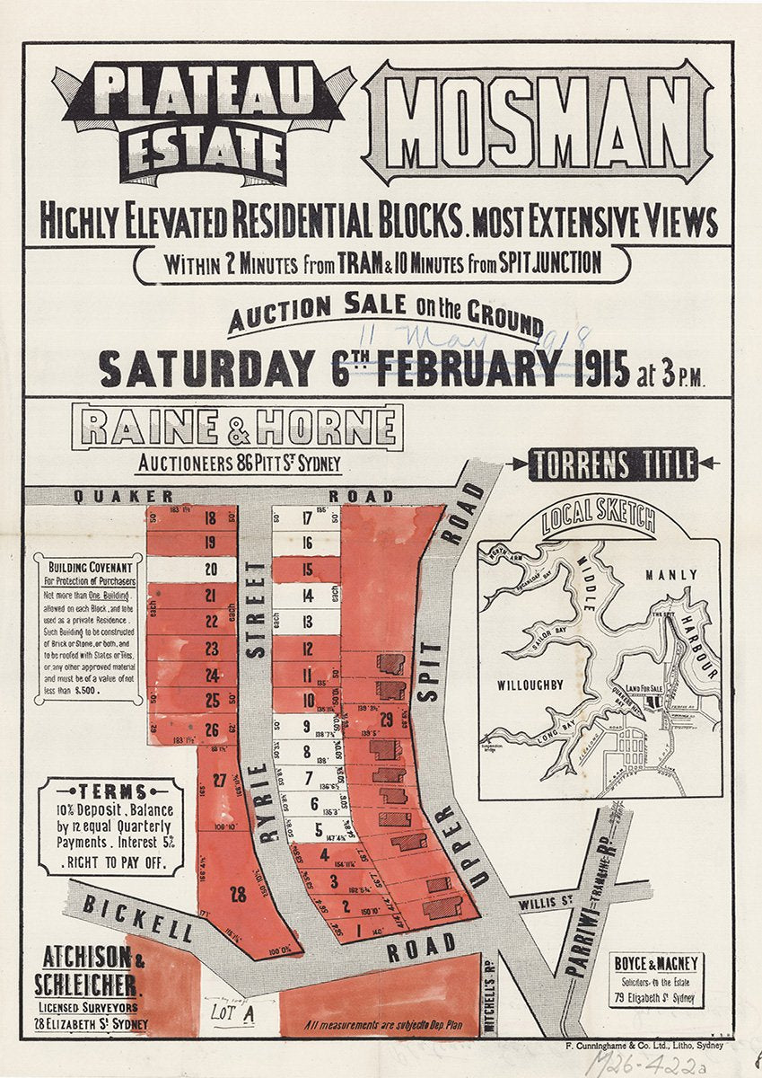 Quaker Rd, Ryrie St, Bickell Rd, Upper Spit Rd, Willis St, Parriwi Rd, Mitchell Rd, Mosman NSW 1915