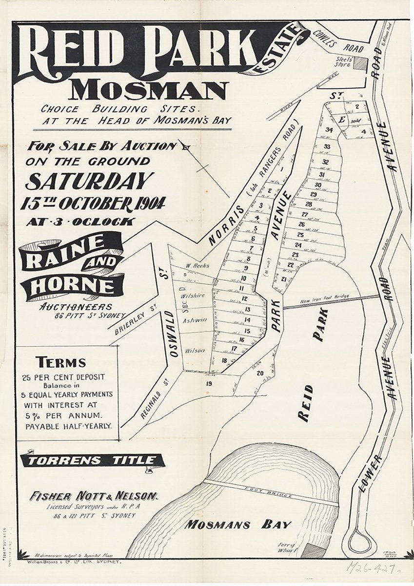 Brierley St, Reginald St, Oswald St, Norris Rd, Park Avenue St, Cowles Rd, Avenue Rd, Lower Avenue Rd, Rangers Ave, Mosman NSW 1904