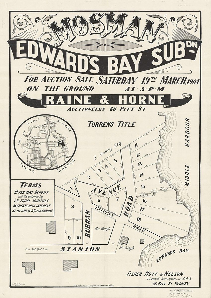 Burran Avenue Rd, Fairfax Rd, Stanton Rd, Mosman, Balmoral NSW 1904