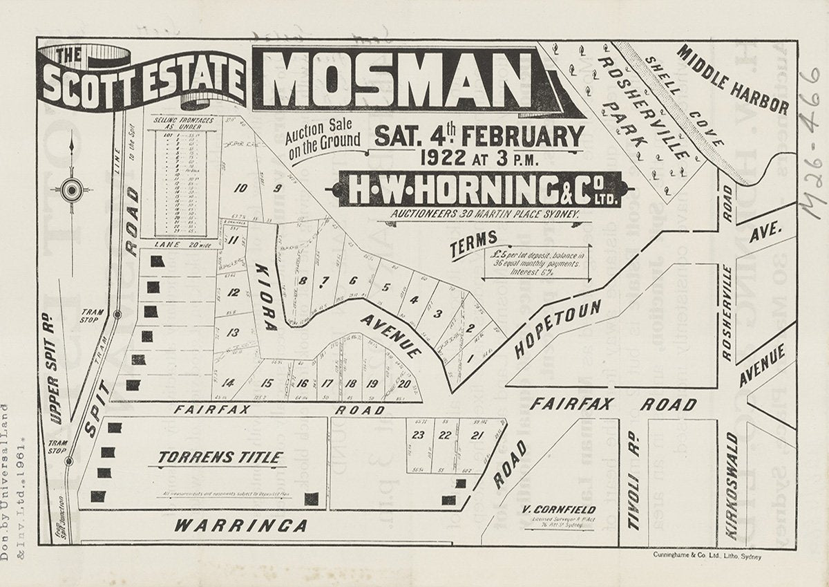 Upper Spit Rd, Spit Rd, Warringa Rd, Fairfax Rd, Tivoli Rd, Kirkoswald Ave, Rosherville Rd, Hopetoun Ave, Kiora Ave, Mosman, Balmoral NSW 1922