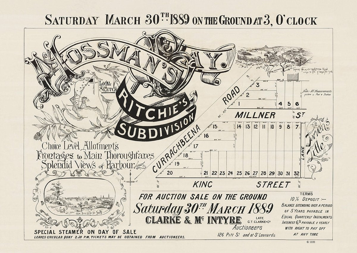 Currachbeena Rd, King St, Magic Rd, Mistral Ave, Queen St, Milner St, Curraghbeena Rd, Mosman NSW 1889