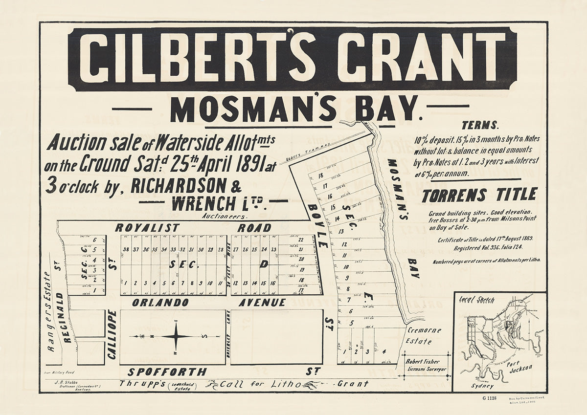 Reginald St, Spofforth St, Boyle St, Royalist Rd, Orlando Ave, Calliope St, Mosman NSW 1891