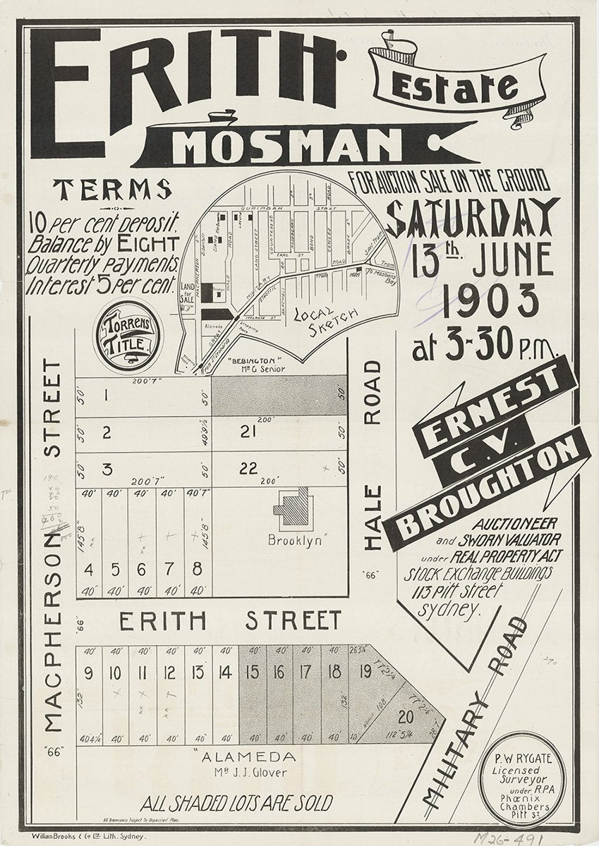 Macpherson St, Erith St, Hale Rd, Military Rd, Mosman NSW 1903