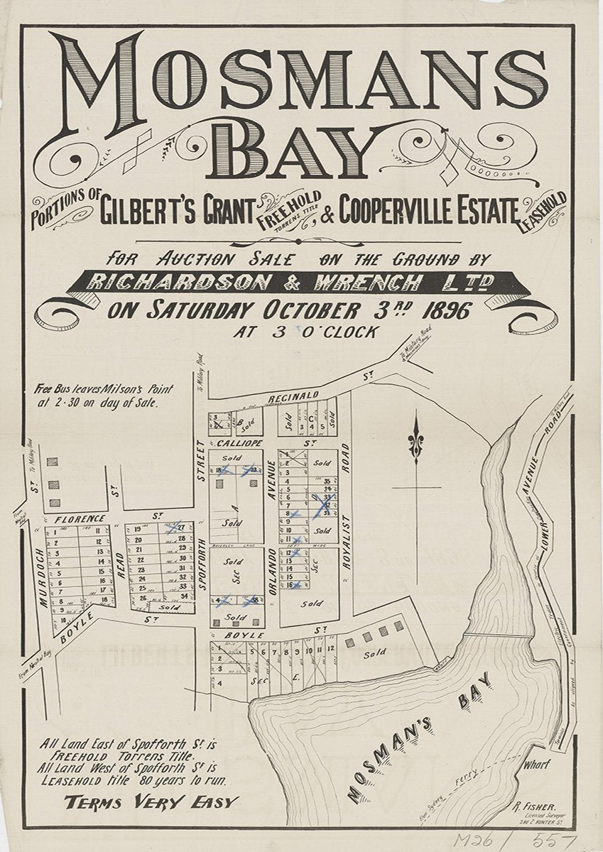 Florence St, Murdoch St, Boyle St, Royalist Rd, Orlando Ave, Spofforth St, Reginald St, Read St, Calliope St, Cremorne NSW 1896