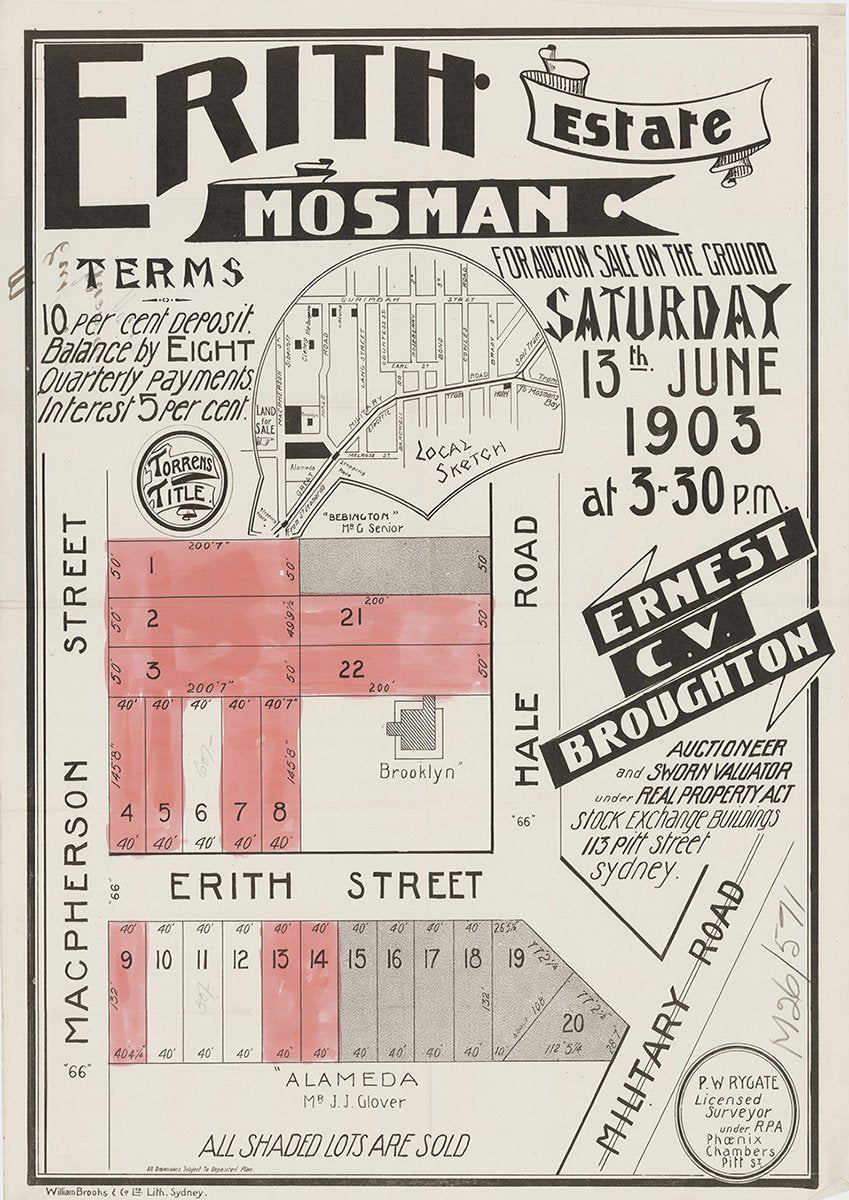 Macpherson St, Erith St, Hale Rd, Military Rd, Mosman NSW 1903