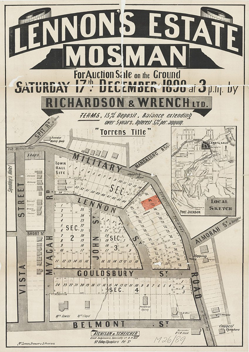 Military Rd, Lennon St, Gouldsbury St, John St, Myagah Rd, Vista St, The Crescent, Albion Ln, Belmont Rd, Almorah St, Mandalong Rd, Spit Rd, Mosman NSW 1898