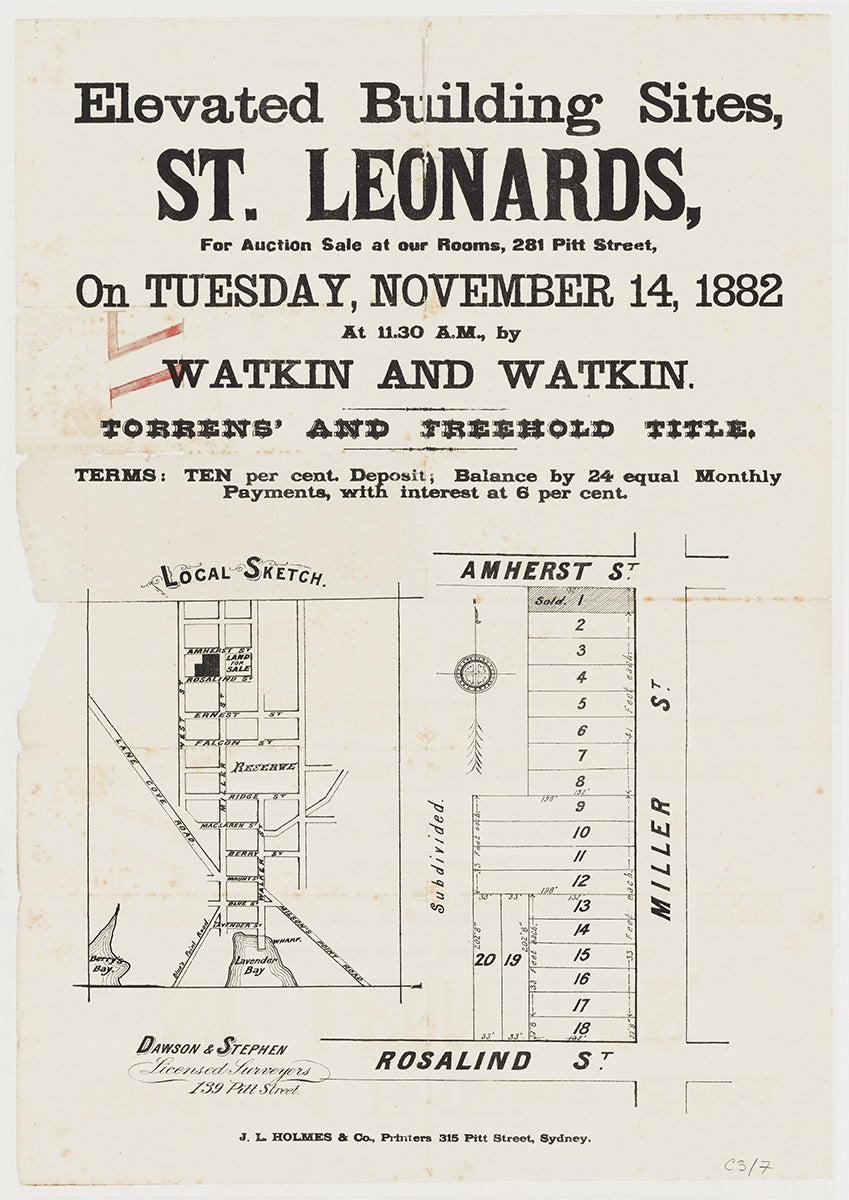 Amherst St, West St, Rosalind St, Miller St, Cammeray NSW 1882