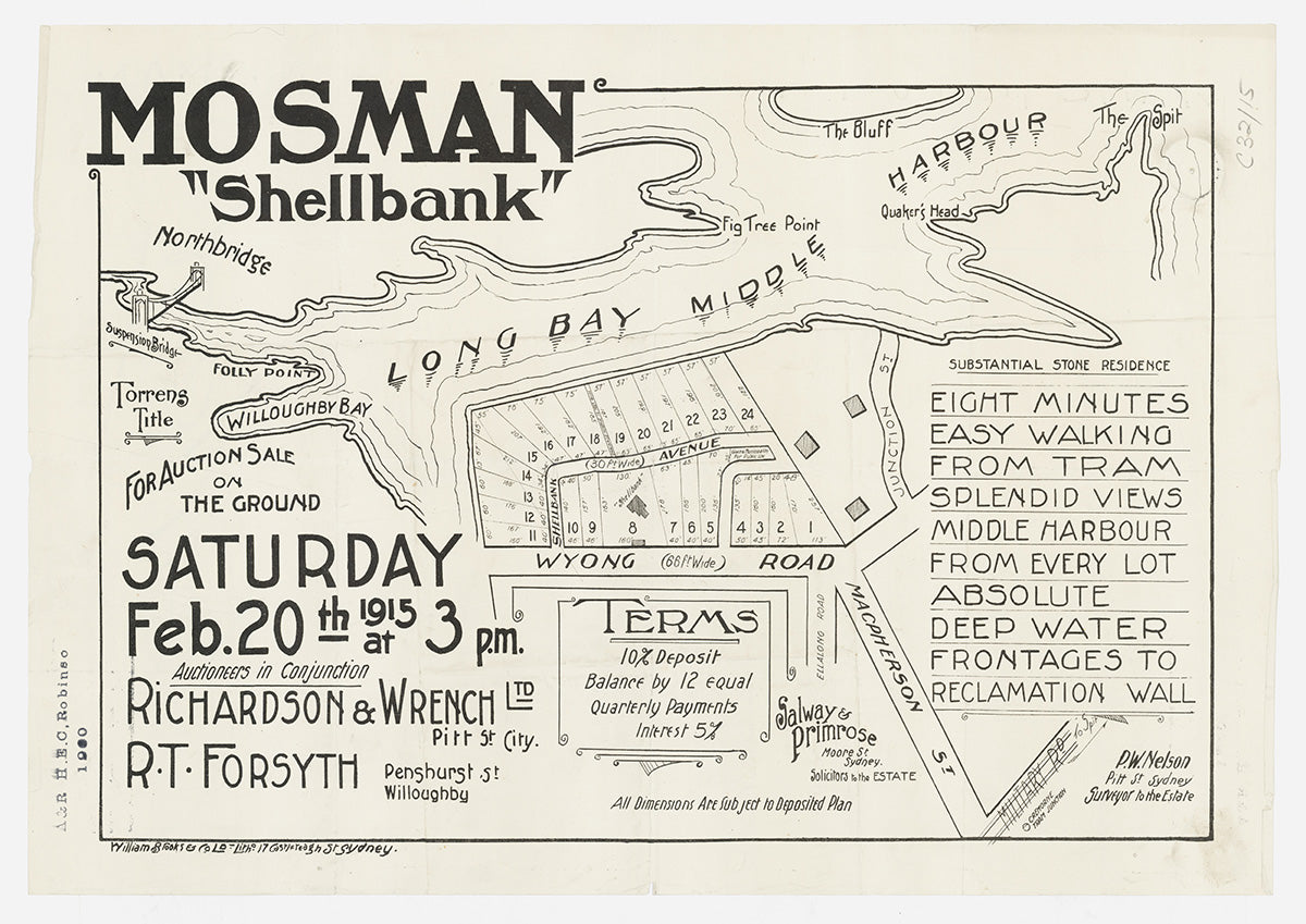 Shellbank Ave, Wyong Rd, Macpherson St, Ellalong Ave, Junction St, Military Rd Cremorne, Mosman NSW 1915