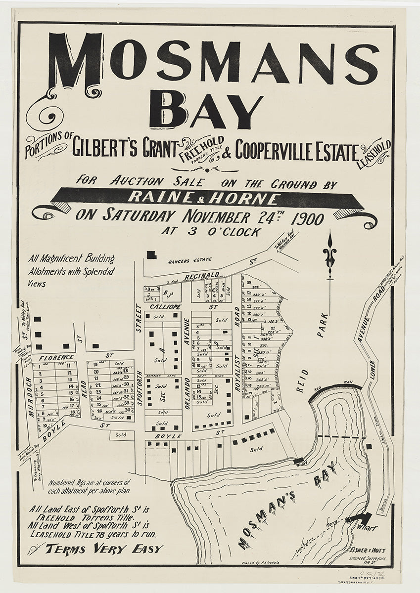 Reginald St, Spofforth St, Boyle St, Royalist Rd, Orlando Ave, Calliope St, Murdoch St, Florence St, Read St, Cremorne, Mosman NSW 1900