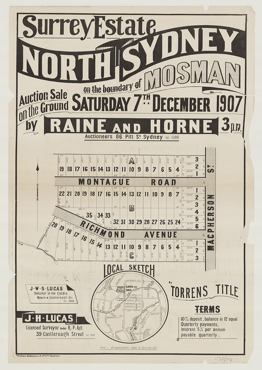 Montague Rd, Richmond, Ave, Macpherson St, Cremorne, Mosman NSW 1907