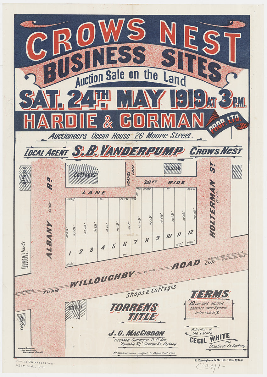 Albany Rd, Willoughby Rd, Holterman St, Albany St, Chapel Lane, Zig Zag Ln, Crows Nest NSW 1919