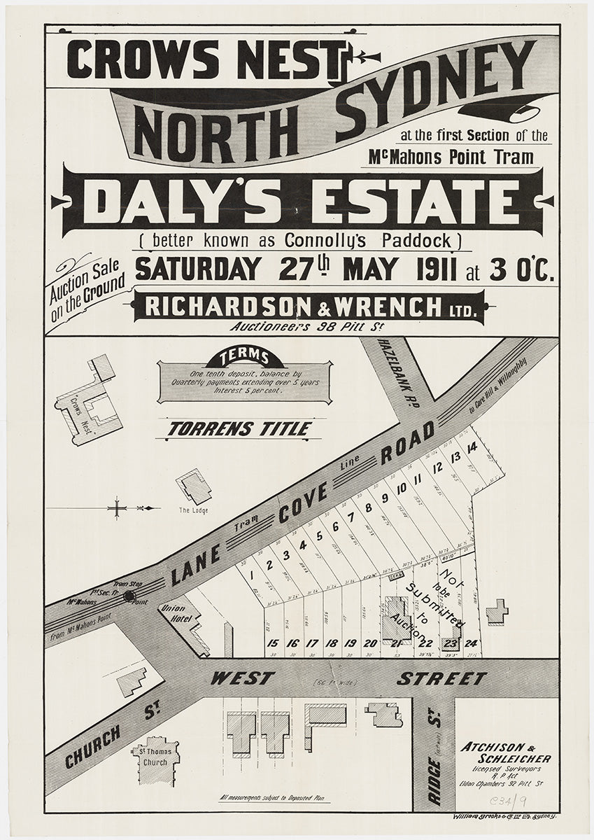 Lane Cove Rd, West St, Pacific Hwy, Crows Nest, North Sydney, Church Dot, Ridge St, Hazelbank Rd, Waverton NSW 1911