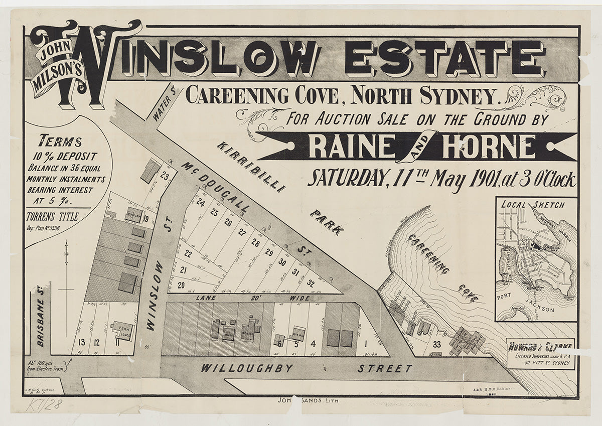 Willoughby St, McDougall St, Winslow St, Brisbane St, Water St, Kirribilli NSW 1901