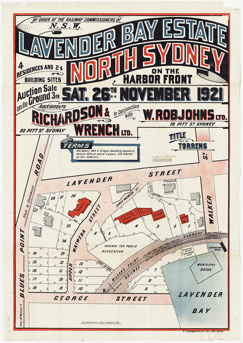 Blues Point Rd, Lavender St, Walker St, George St, King George St, Upper Waiwera St, Lavender Bay NSW 1921