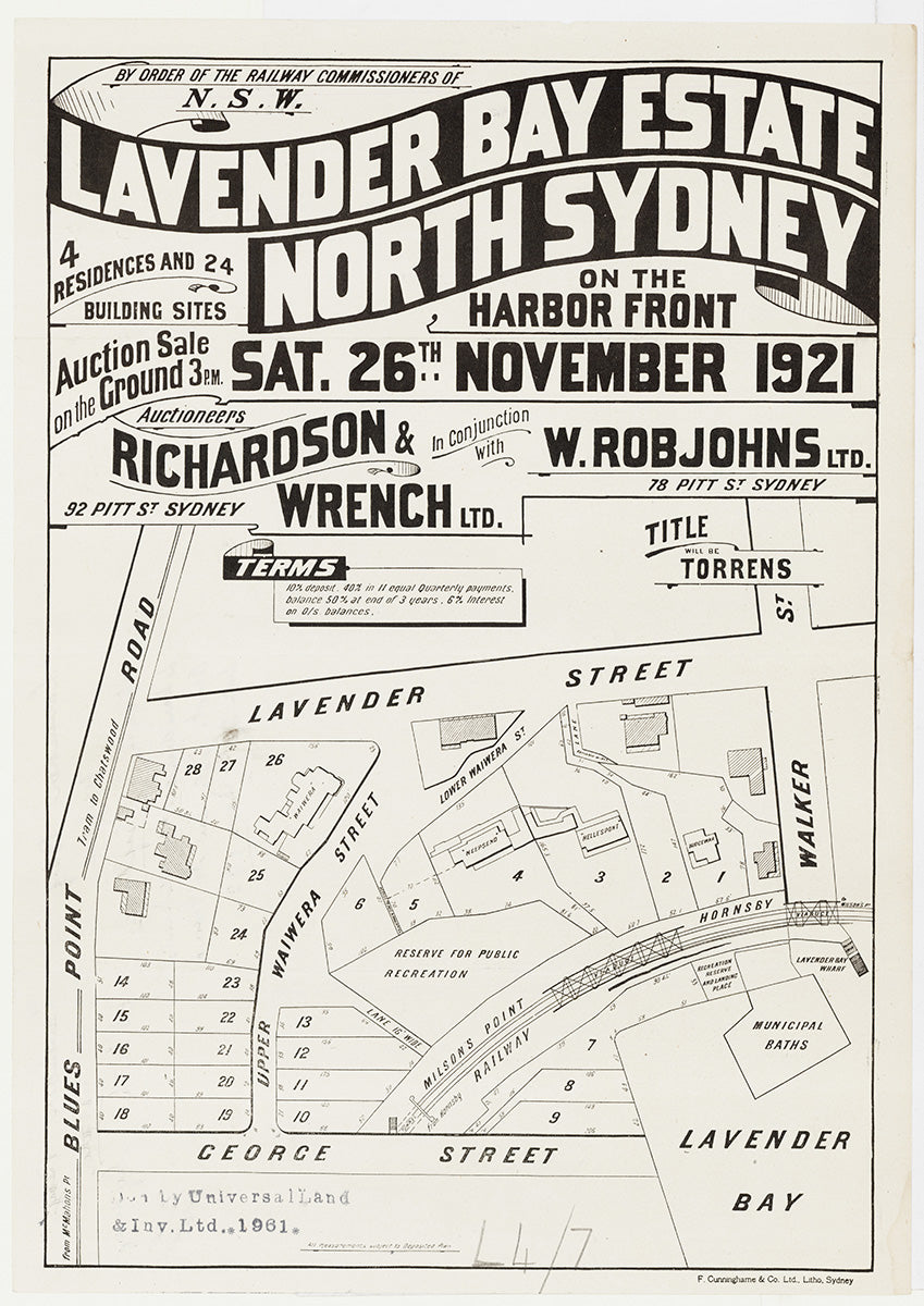 Blues Point Rd, Lavender St, Walker St, George St, King George St, Upper Waiwera St, Lavender Bay NSW 1921