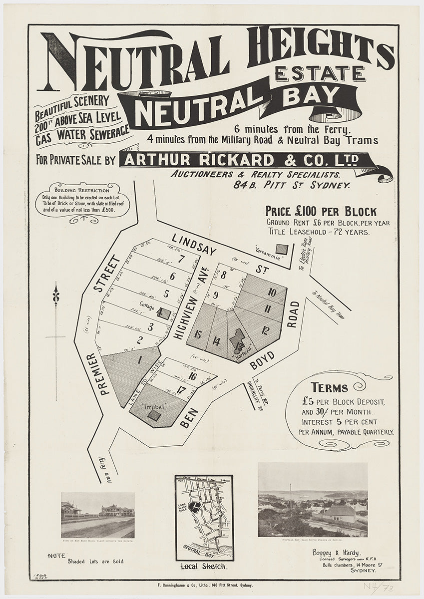 Ben Boyd Rd, Lindsay St, Premier St, Highview Ave Undercliff Rd, Neutral Bay NSW 1905