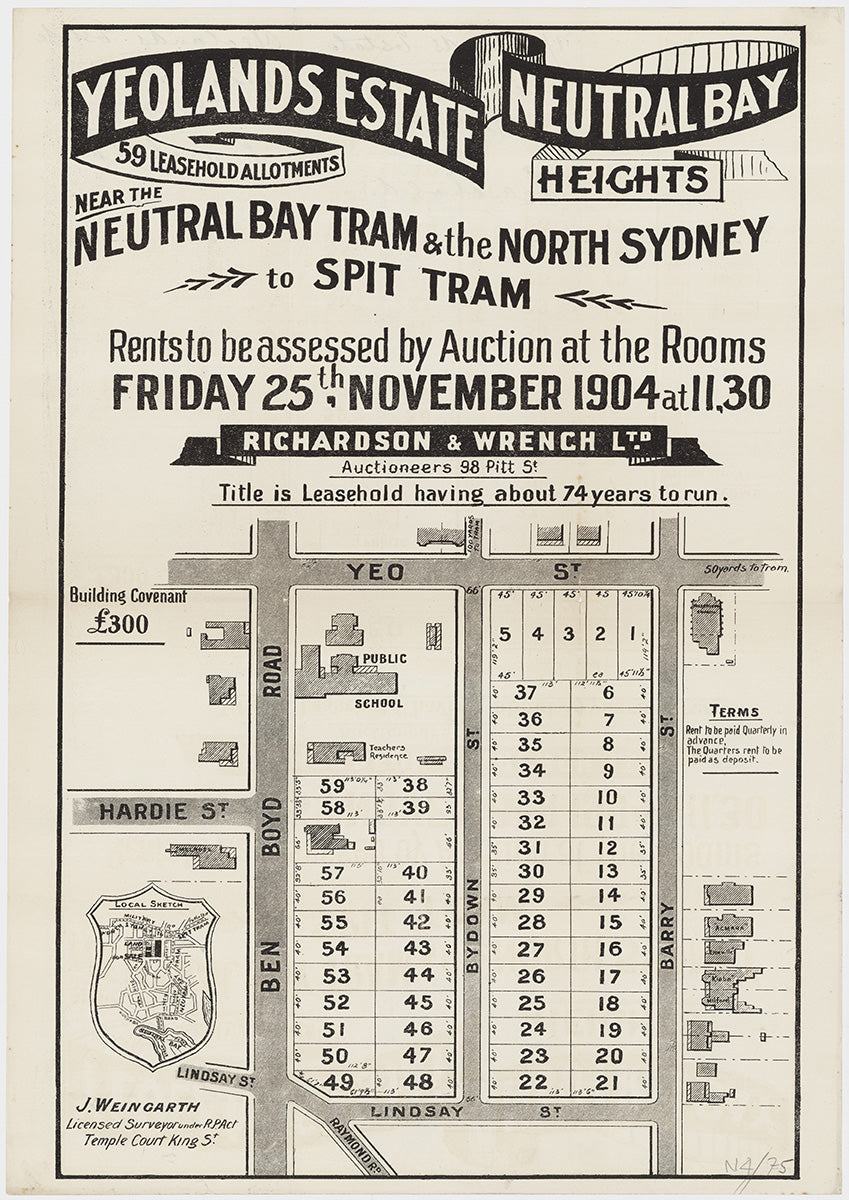 Lindsay St, Ben Boyd Rd, Yeo St, Barry St, Bydown St, Raymond Rd, Hardie St, Neutral Bay NSW 1904