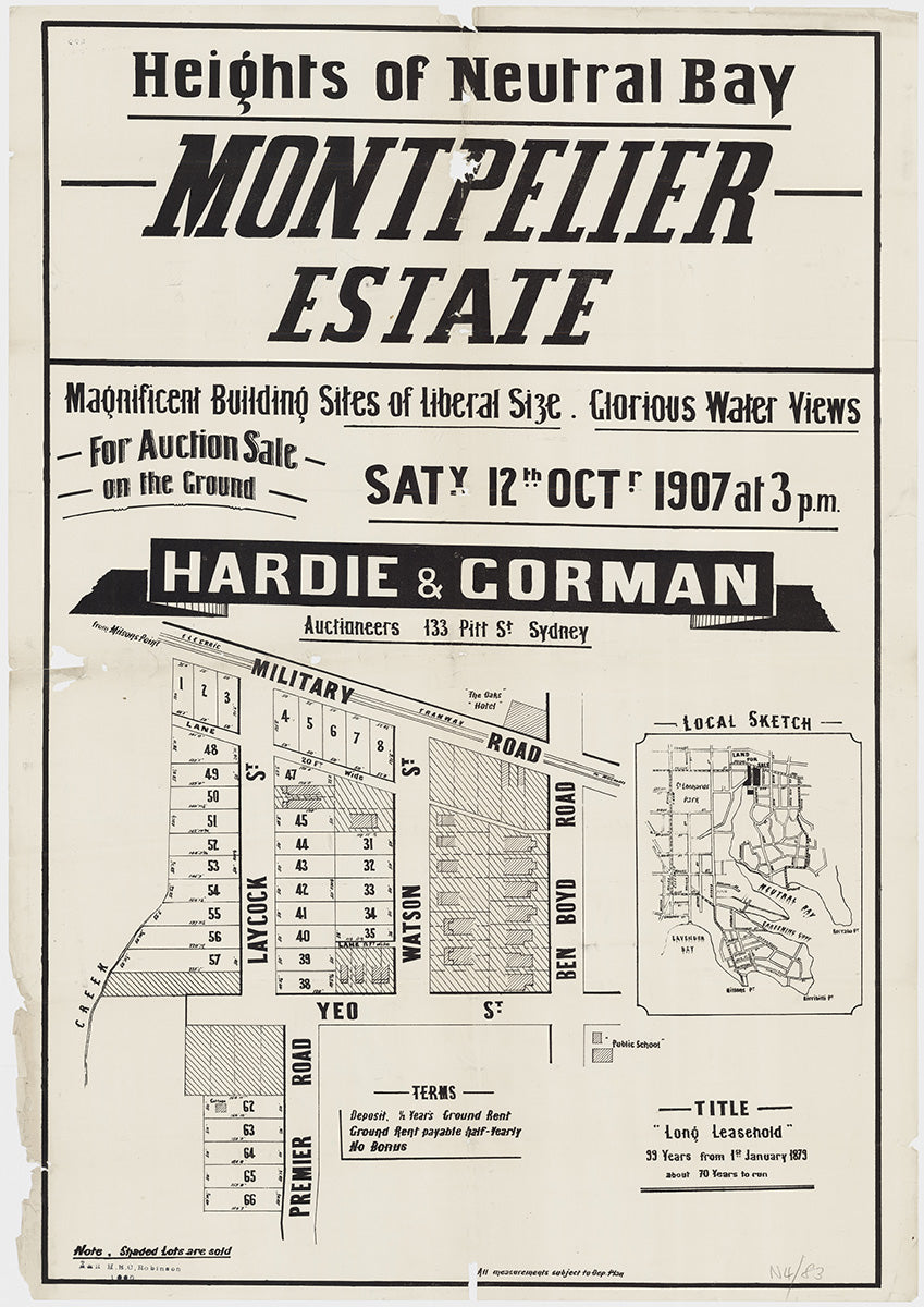 Military Rd, Ben Boyd Rd, Watson St, Laycock St, Yeo St, Premier Rd, Premier St, Neutral Bay NSW 1907