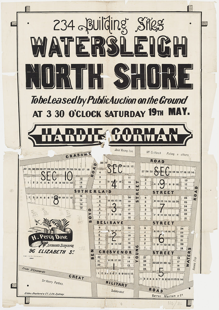 Crassmere Rd, Waters Rd, Great Military Rd, Ben Boyd Rd, Sutherland Rd, Belgrave St, Grosvenor St, Young St, Cremorne, Neutral Bay NSW