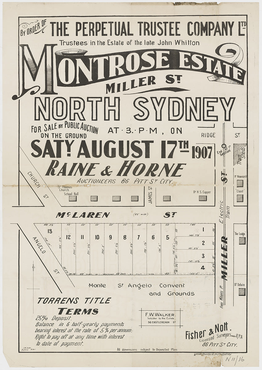 Angelo St, Church St, McLaren St, Miller St, Ridge St, James St, North Sydney NSW 1907