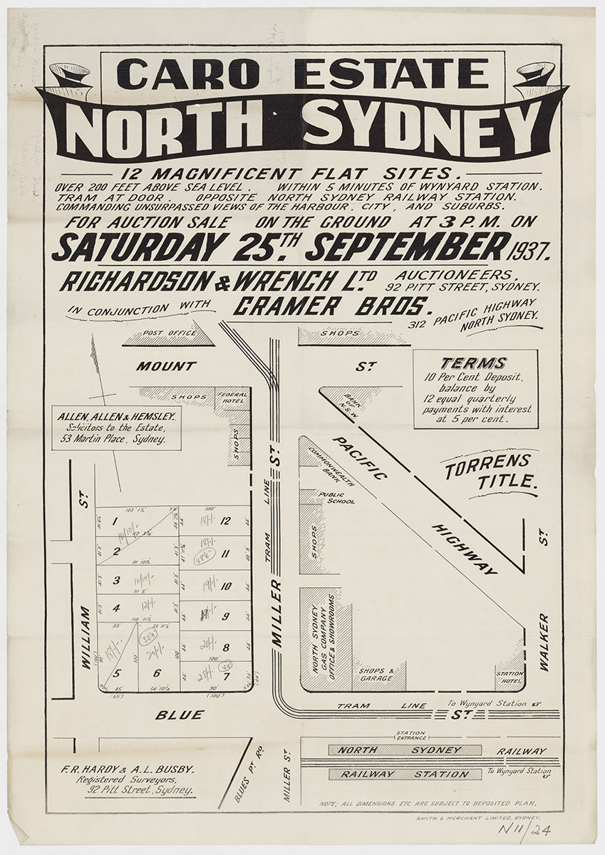 Miller St, Pacific Hwy, Blue St, William St, Mount St, Walker St, Blues Point Rd, North Sydney NSW 1937