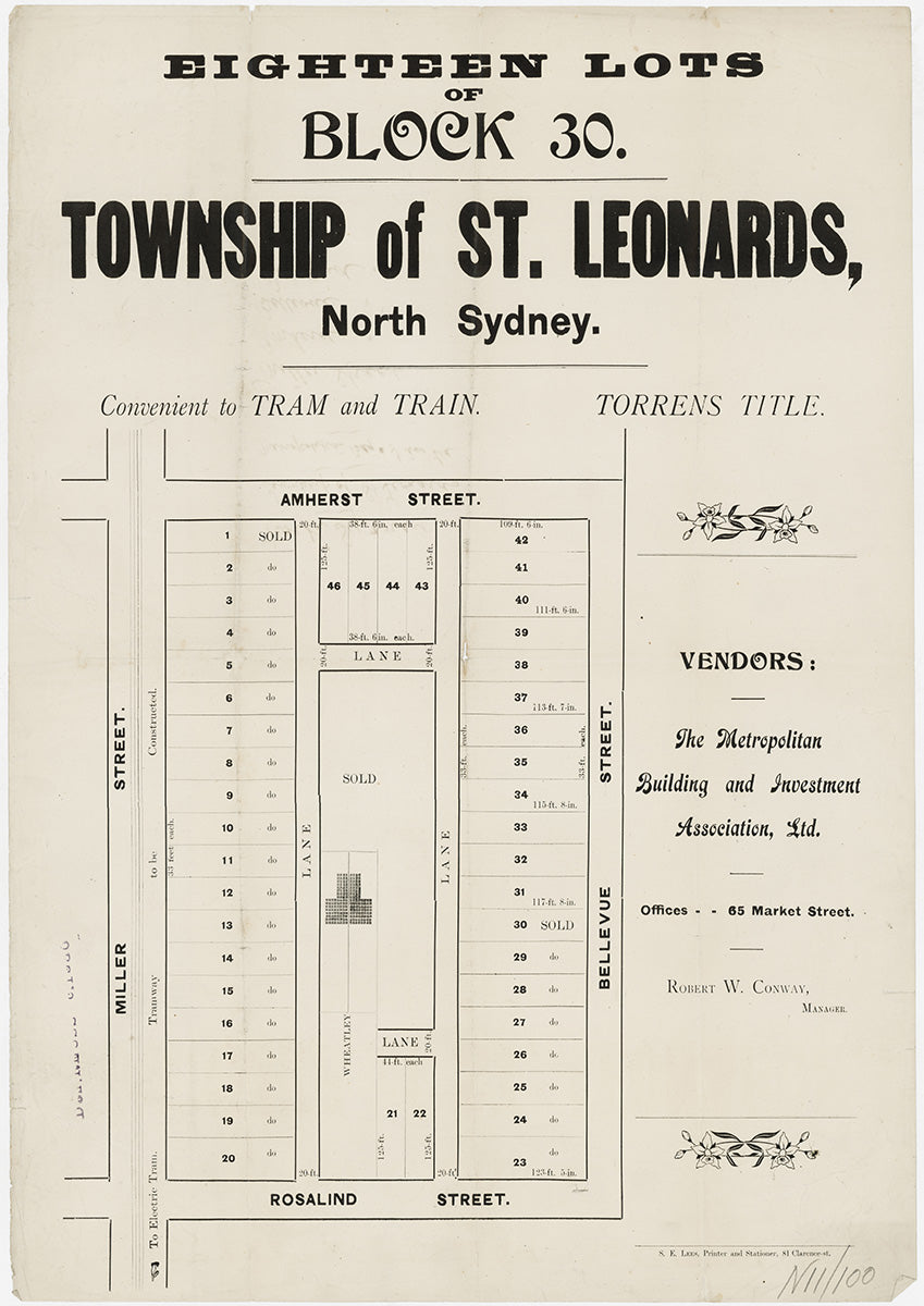 Amherst St, West St, Rosalind St, Bellevue St, Cammeray, St Leonards NSW