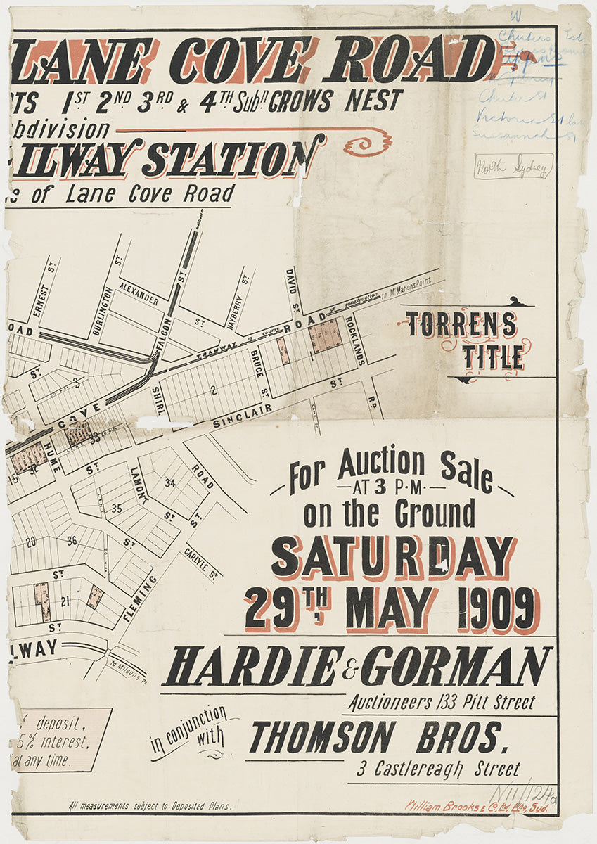 Ernest St, Burlington St, Alexander St, Mowbray St, Falcon St, Lane Cove Rd, Sinclair St, Rocklands Rd, Bruce St, Shirley Rd, Lamont St, Fleming St, Hume St, Pacific Hwy, Crows Nest, Wollstonecraft NSW 1929