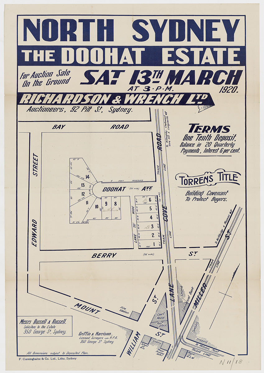 Bay Rd, Edward St, Berry St, Lane Cove Rd, Miller St, Mount St, William St, Doohat Ave, Doohat Ln, Pacific Hwy, North Sydney NSW 1920