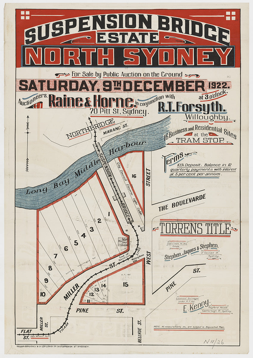 Miller St, Pine St, Strathallen Ave, Flat St, Bellevue St, West St, Marang St, The Boulevarde, Northbridge, Cammeray NSW 1922